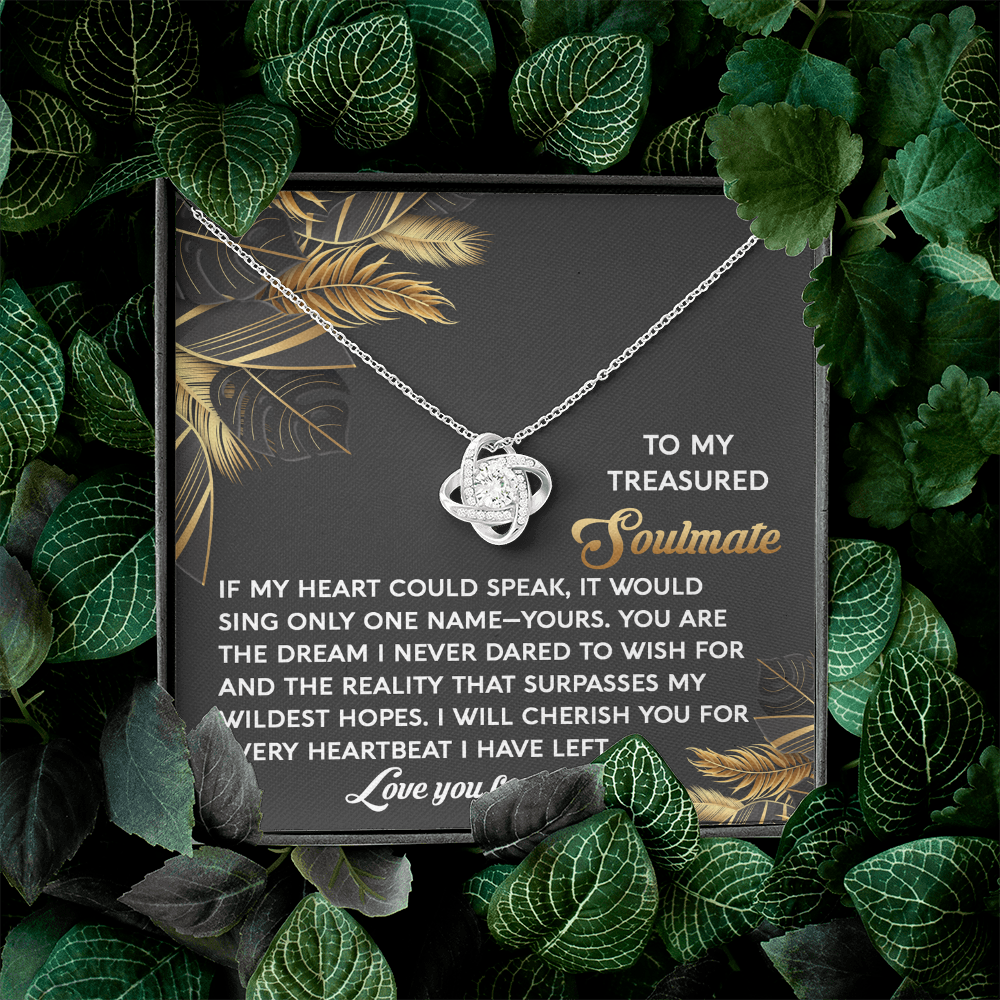 To My Treasured Soulmate Necklace, Girlfriend And Boyfriend Necklaces, Soulmate Gifts For Her, Valentine's Gift For Wife, Best Gifts For Girlfriend