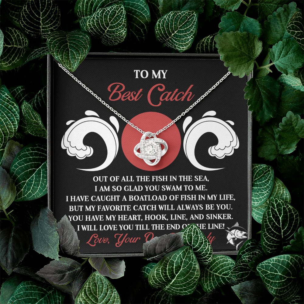 To My Best Catch Necklace, Best Valentine Gifts For Wife, Valentine Gifts For Husbands From Wife, Necklace For Valentine's Day, Valentine's Day Gifts