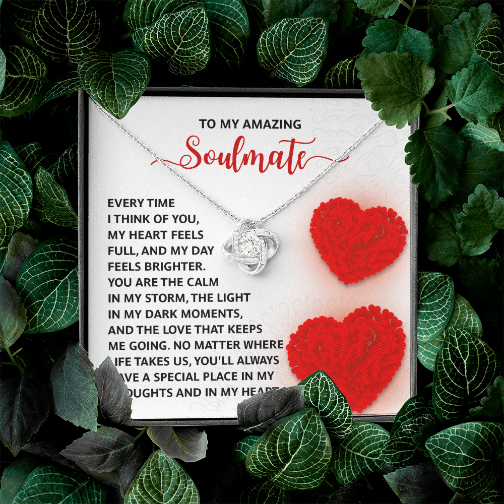 To My Amazing Soulmate Necklace, Gift Necklace For Girlfriend, San Valentine Gift For Her, Valentine Birthday Gifts, Jewelry Gifts For Girlfriend