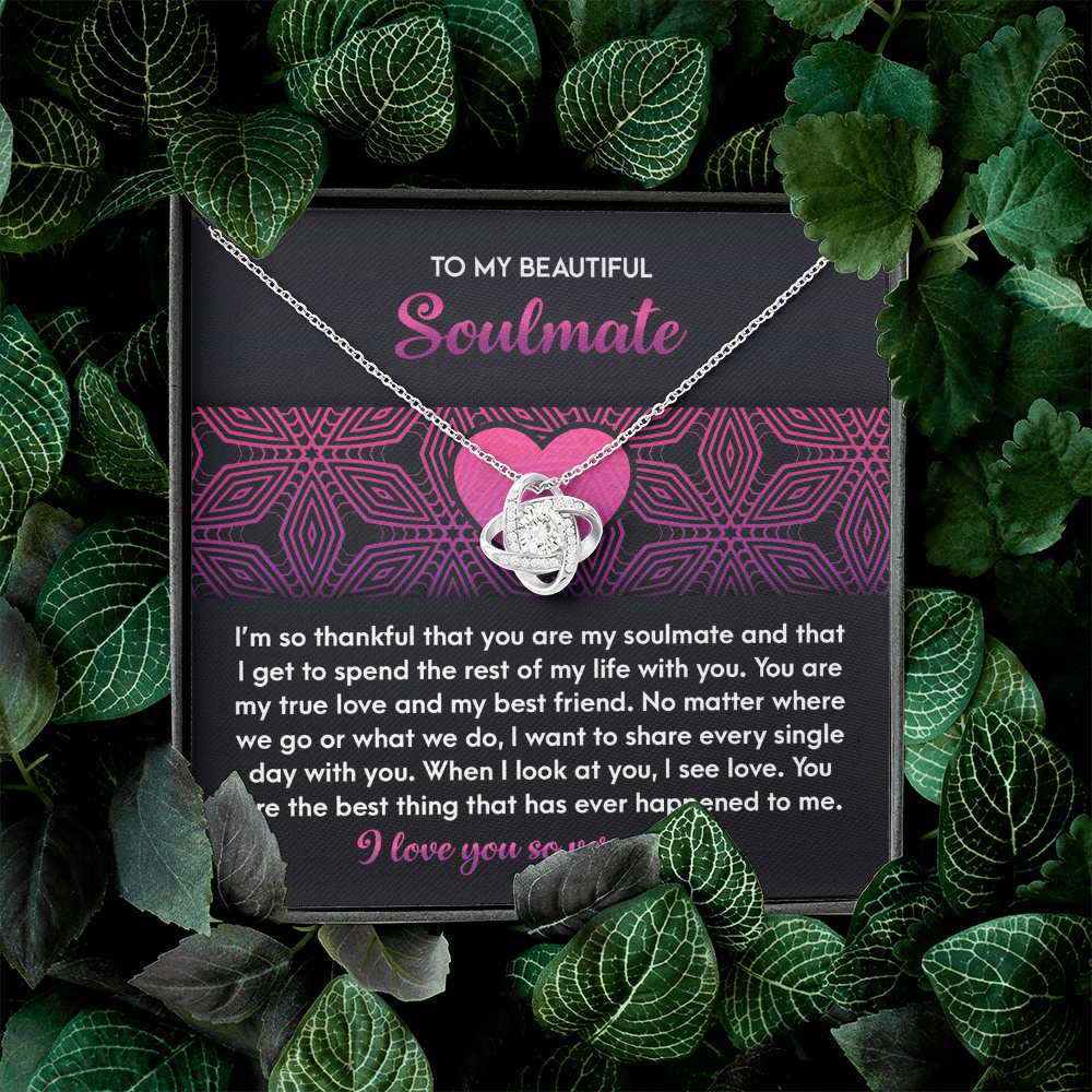 To My Beautiful Soulmate Necklace, Valentine Jewelry For Women, Valentine Gift For My Wife, Unique Valentine Gifts For Her, Valentine For Her Gift