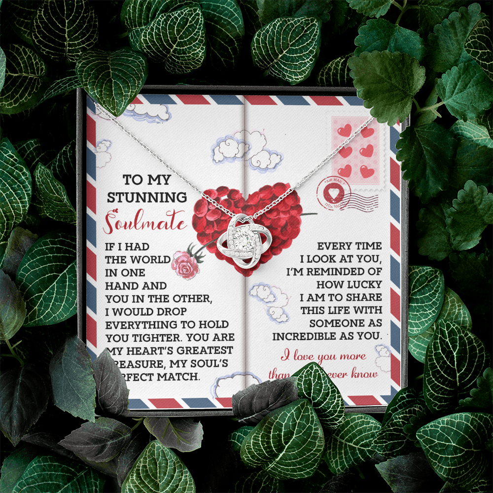 To My Stunning Soulmate Necklace, Gifts For Her Birthday Girlfriend, Necklace For Valentine's Day, Valentine Day For Wife, Love Gifts For Girlfriend