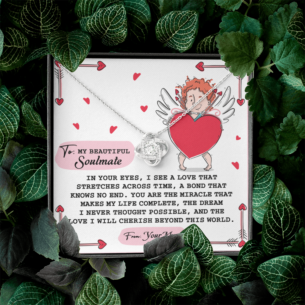 To My Beautiful Soulmate Necklace, Gifts For The Girlfriend, Soulmate Necklace For Her, Valentine Card For Wife Romantic, To My Girlfriend Necklace