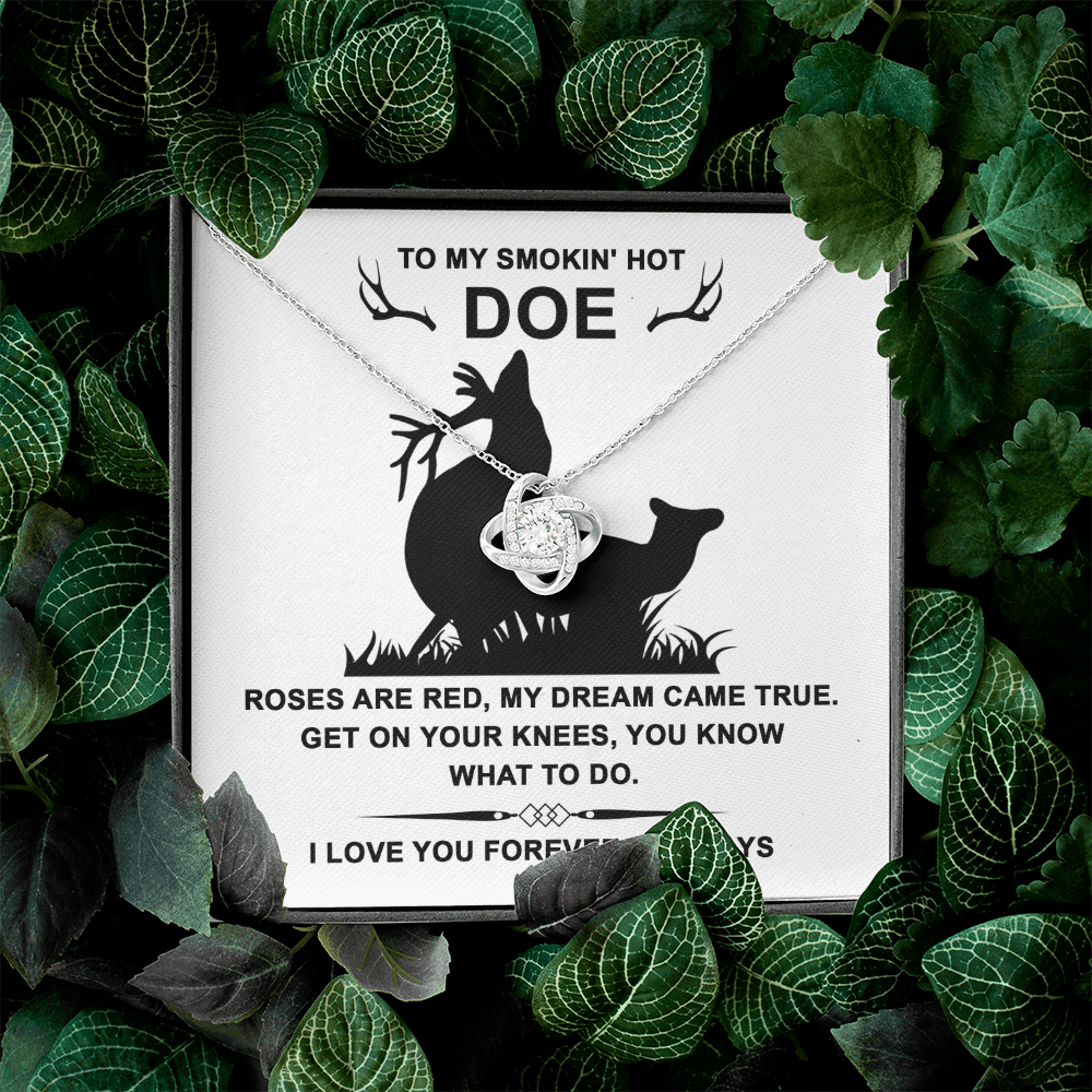 To My Smokin' Hot Doe Necklace, My Soulmate Necklace For Her, To My Wife Valentine's Day Gift, San Valentine Gift For Her, Soulmate Gifts For Her