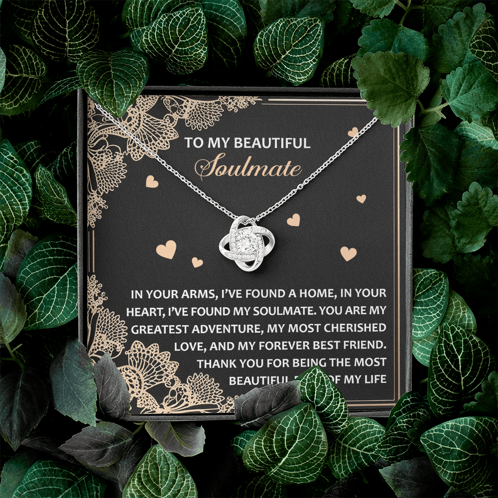 To My Beautiful Soulmate Necklace, Anniversary Gifts For Women Girlfriend, Valentine Gift For Wife, Valentine's Day Necklace For Her
