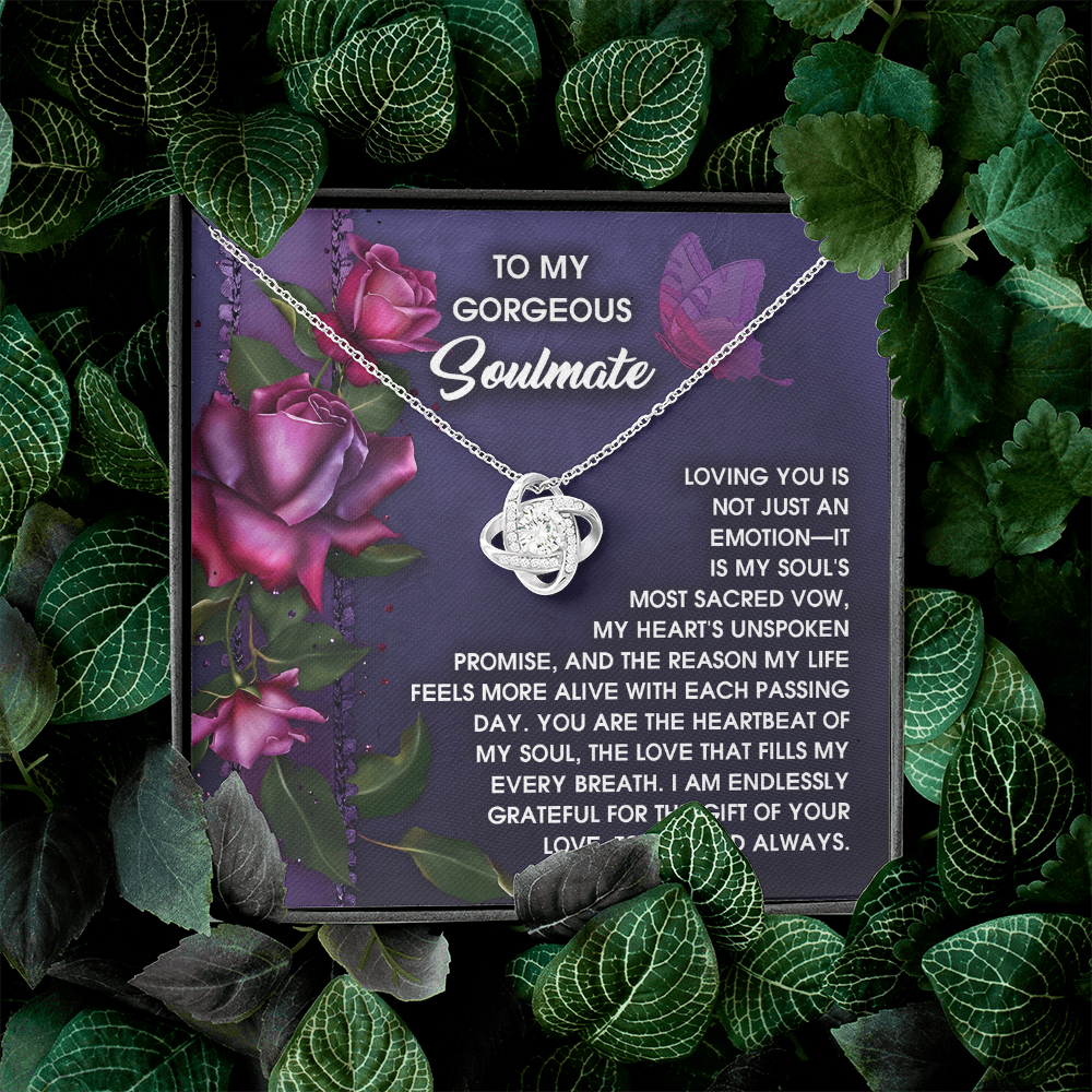 To My Gorgeous Soulmate Necklace, Best Christmas Gift For Girlfriend, My Soulmate Necklace For Her, To My Wife Valentine's Day Gift