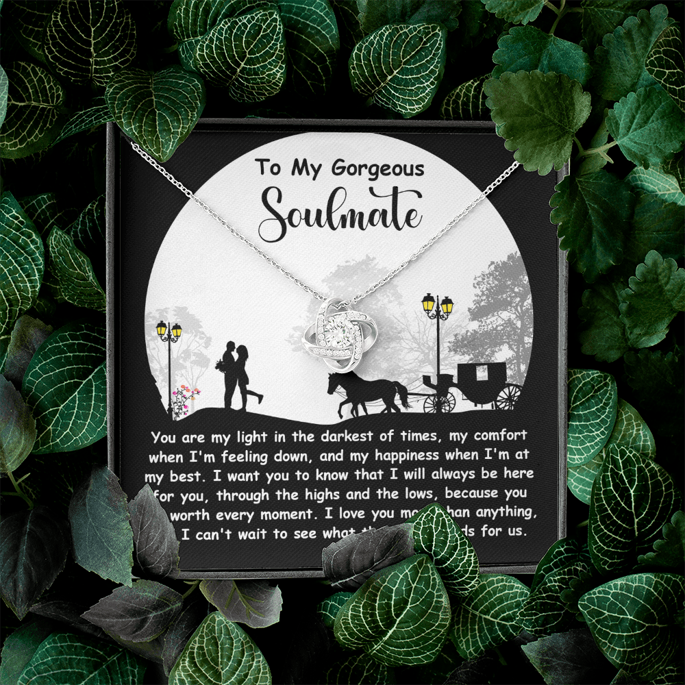 To My Gorgeous Soulmate Necklace, Necklace For Your Girlfriend, Valentine's Day Gifts For Women, Valentines Day Necklace For Girlfriend