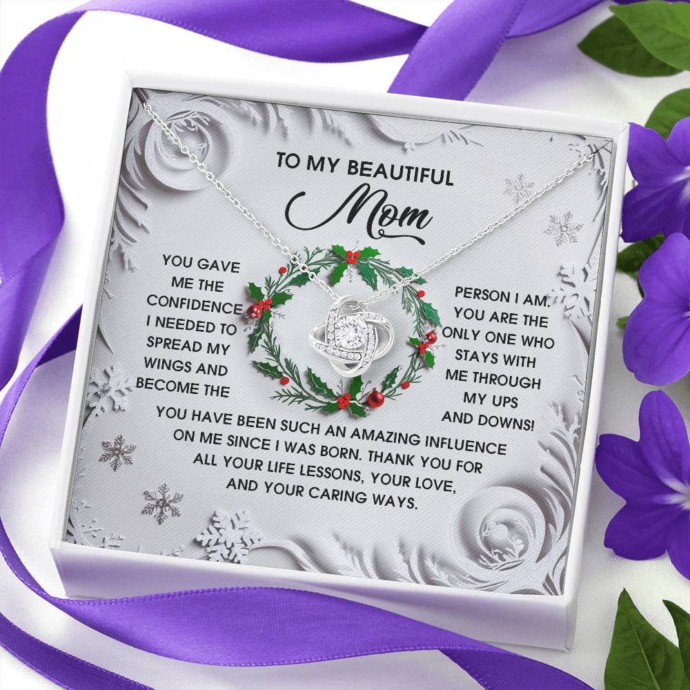 To My Beautiful Mom Necklace, Christmas Gifts For Mom From Son, Mom Gifts For Christmas From Daughter, Jewelry For Mom Christmas
