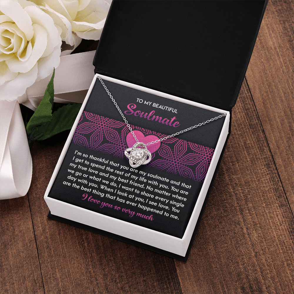 To My Beautiful Soulmate Necklace, Valentine Jewelry For Women, Valentine Gift For My Wife, Unique Valentine Gifts For Her, Valentine For Her Gift