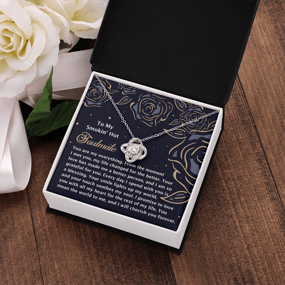 To My Smokin' Hot Soulmate Necklace, Valentine's Necklace For Her, Valentine Gifts For Husbands From Wife, Valentine's Gift For Wife