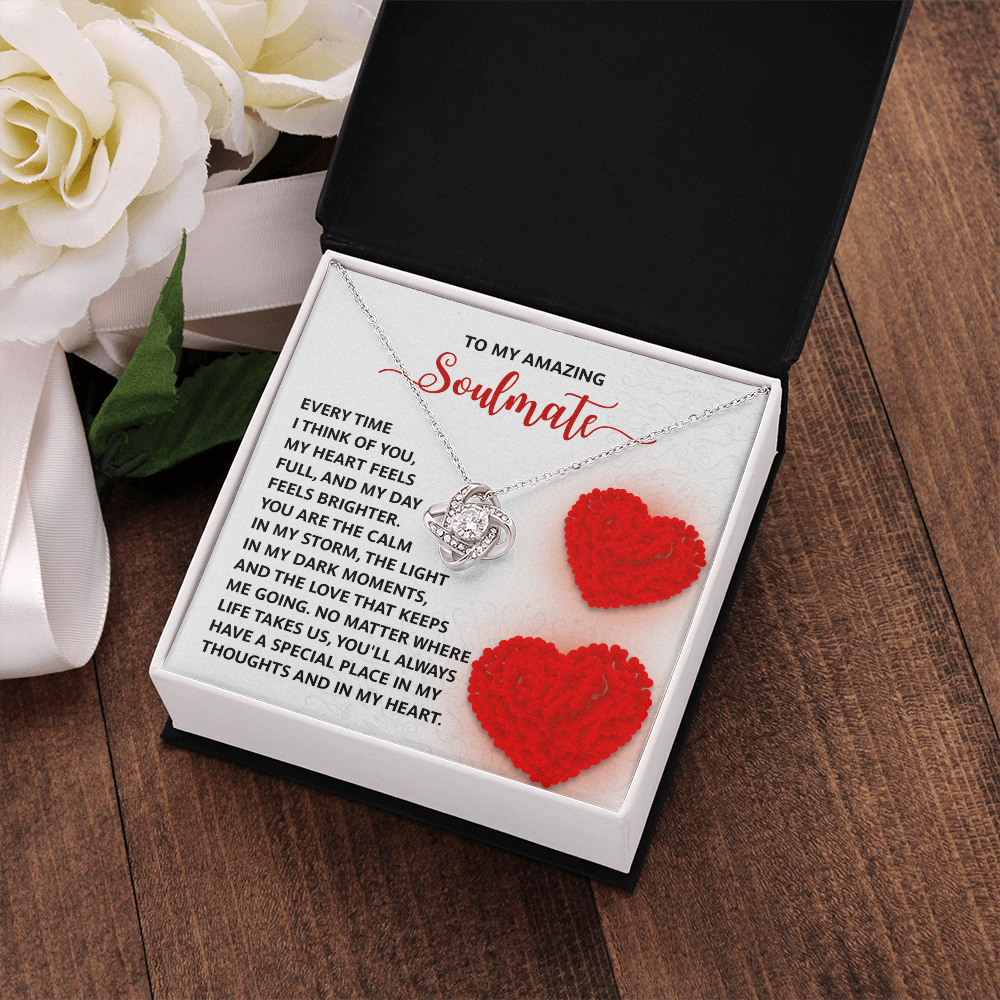 To My Amazing Soulmate Necklace, Gift Necklace For Girlfriend, San Valentine Gift For Her, Valentine Birthday Gifts, Jewelry Gifts For Girlfriend