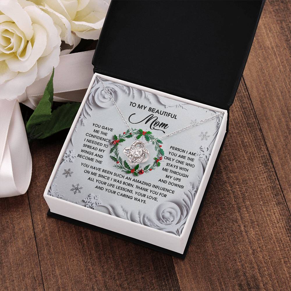 To My Beautiful Mom Necklace, Christmas Gifts For Mom From Son, Mom Gifts For Christmas From Daughter, Jewelry For Mom Christmas