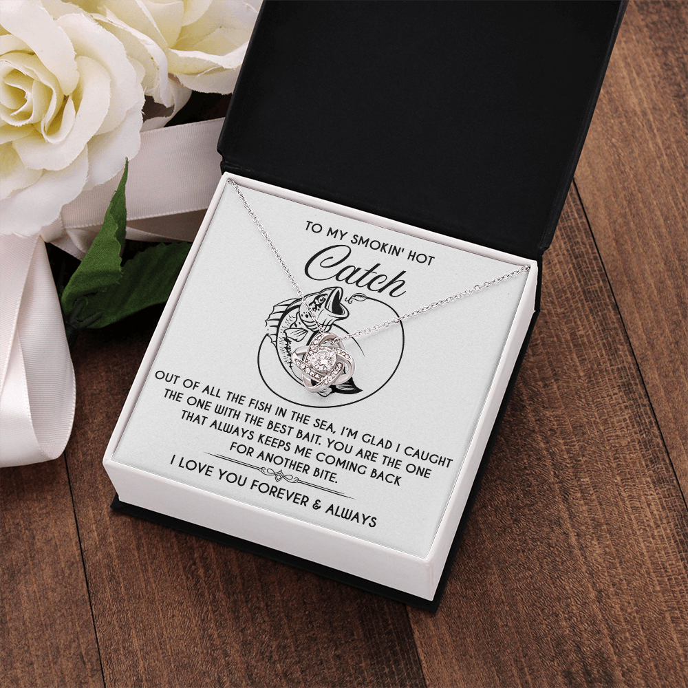 To My Smokin' Hot Catch Necklace, Soulmate Necklace For Her, Valentine Card For Wife Romantic, Best Valentine Gift For Wife, Valentine Day For Wife