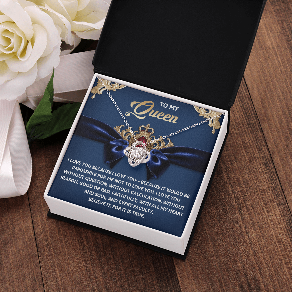 To My Queen Necklace, Valentine Jewelry For Women, Valentine Gift For Wife, Great Valentine Gifts For Her, Valentine Gift For Wife From Husband
