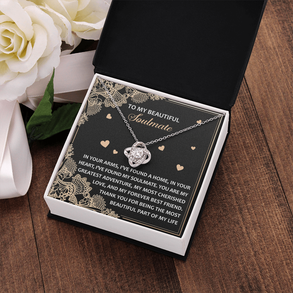 To My Beautiful Soulmate Necklace, Anniversary Gifts For Women Girlfriend, Valentine Gift For Wife, Valentine's Day Necklace For Her