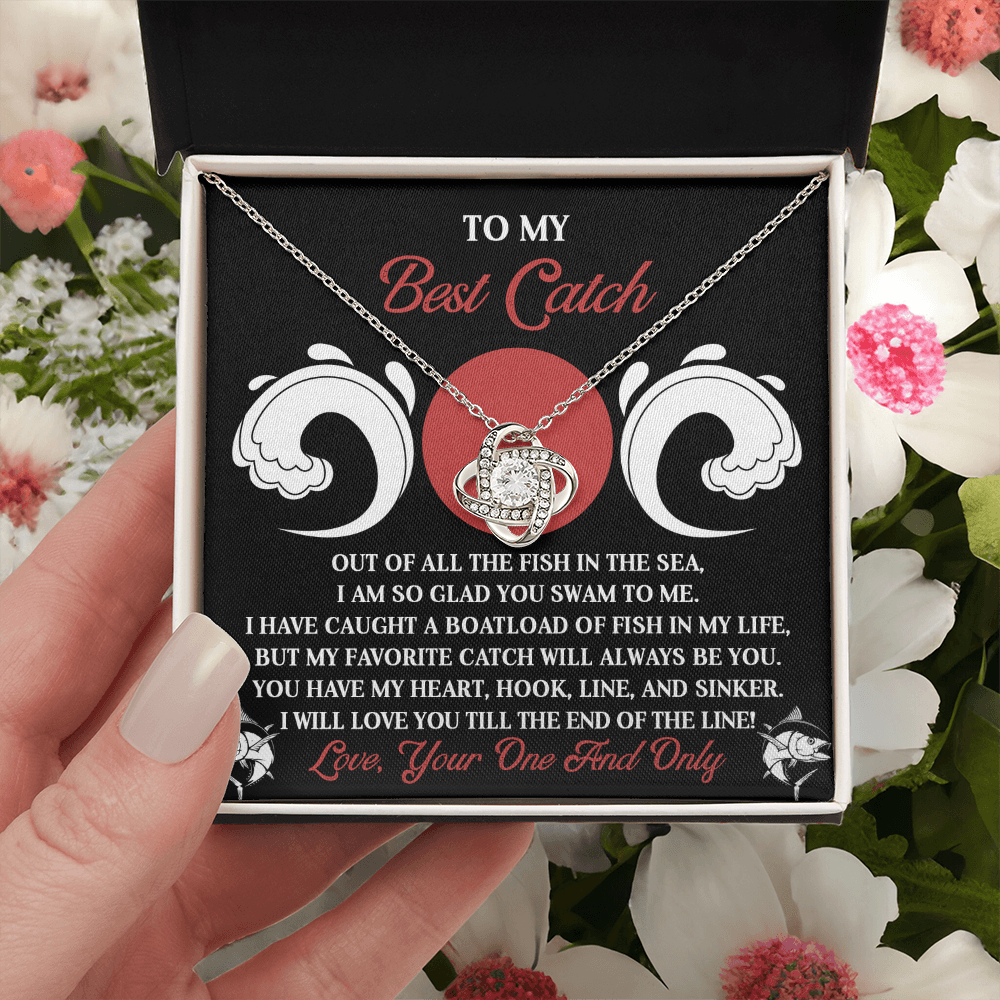 To My Best Catch Necklace, Best Valentine Gifts For Wife, Valentine Gifts For Husbands From Wife, Necklace For Valentine's Day, Valentine's Day Gifts