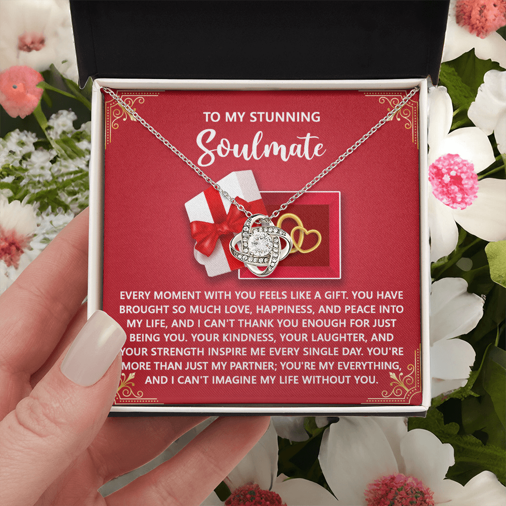 To My Stunning Soulmate Necklace, Gifts For Teen Girlfriend From Boyfriend, My Soulmate Gifts For Her, Valentine's Gifts For Women
