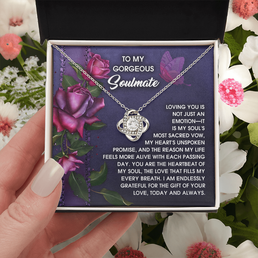 To My Gorgeous Soulmate Necklace, Best Christmas Gift For Girlfriend, My Soulmate Necklace For Her, To My Wife Valentine's Day Gift