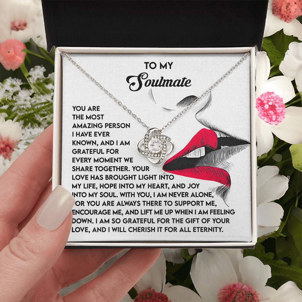 To My Soulmate Necklace, Valentine's Necklace For Her, Valentine Gifts For Husbands From Wife, Gifts For Soulmate, Valentine's Day Gifts For Women