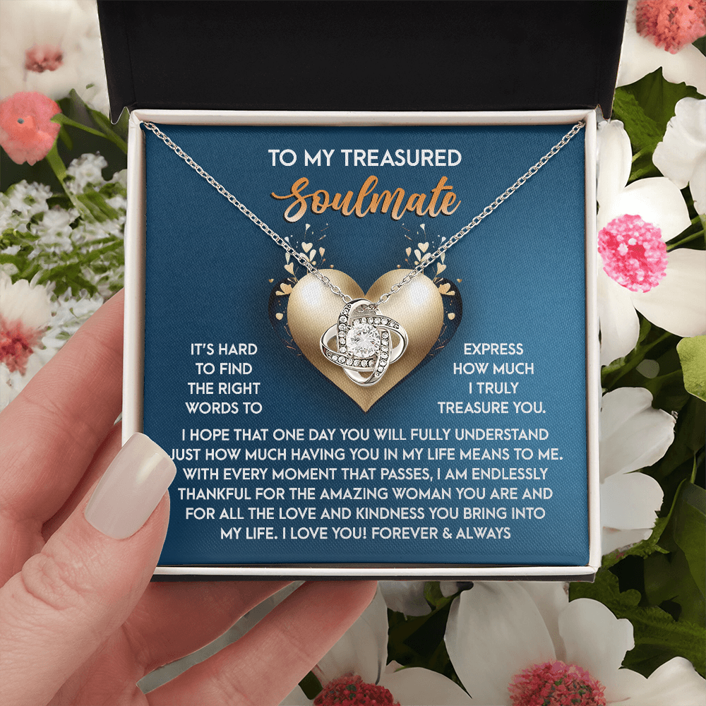 To My Treasured Soulmate Necklace, Valentine Gifts For Women, Valentine Jewelry For Women, Romantic Valentine's Day Gift, Valentine For Her Gift