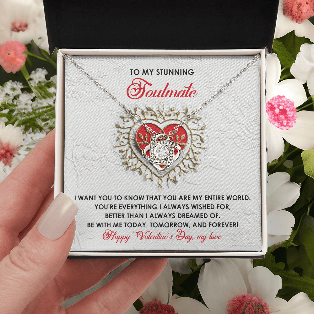 To My Stunning Soulmate Necklace, Girlfriend Birthday Gifts For Her, Valentine Gift For My Wife, Valentine Gifts For Her Romantic