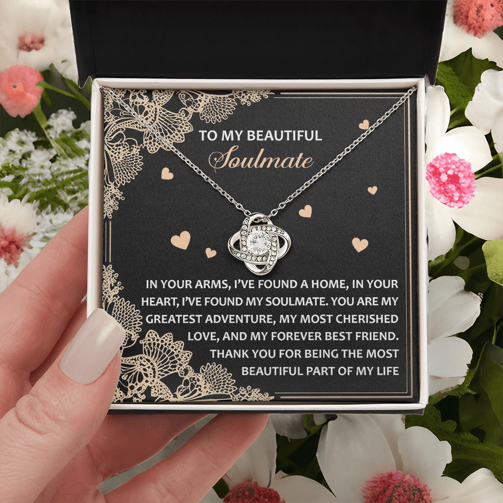 To My Beautiful Soulmate Necklace, Anniversary Gifts For Women Girlfriend, Valentine Gift For Wife, Valentine's Day Necklace For Her