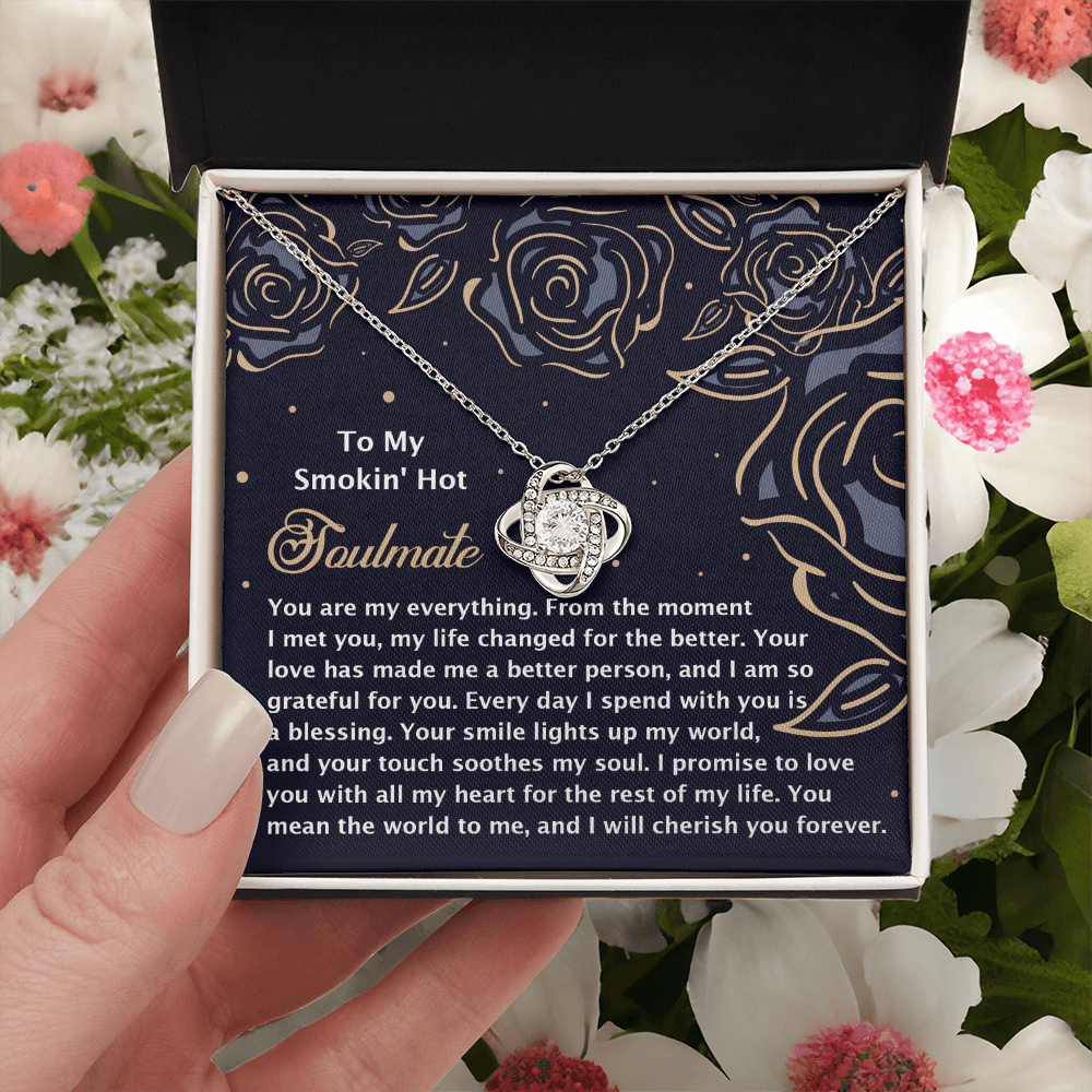 To My Smokin' Hot Soulmate Necklace, Valentine's Necklace For Her, Valentine Gifts For Husbands From Wife, Valentine's Gift For Wife
