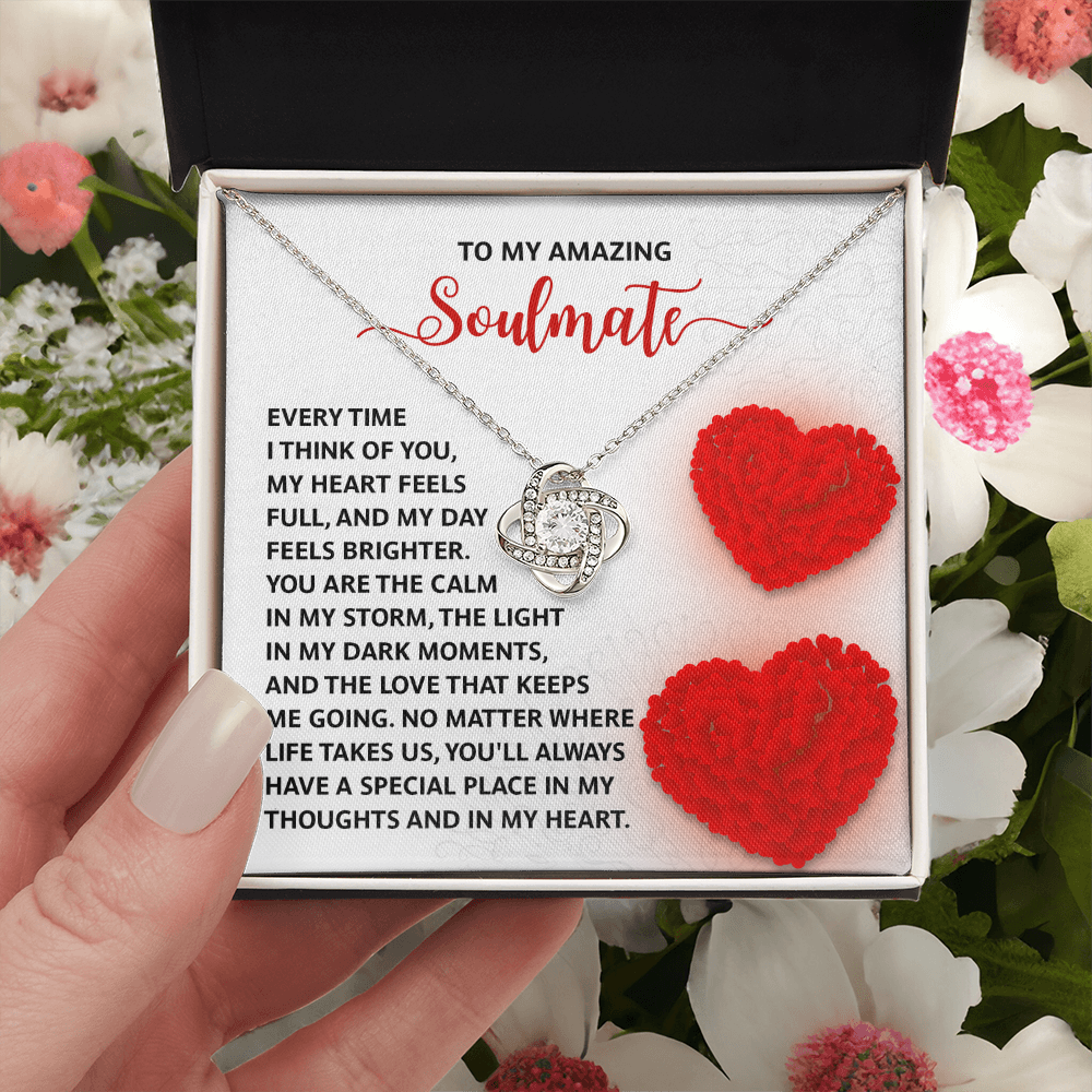 To My Amazing Soulmate Necklace, Gift Necklace For Girlfriend, San Valentine Gift For Her, Valentine Birthday Gifts, Jewelry Gifts For Girlfriend