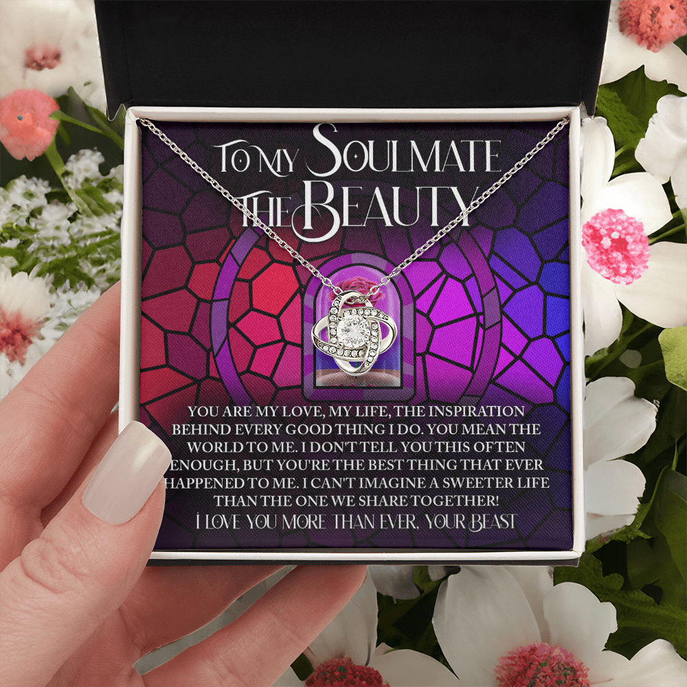 To My Soulmate The Beauty Necklace, Valentine's For Her, Valentine Necklaces For Women, Valentine Day For Wife, Unique Valentine Gifts For Her