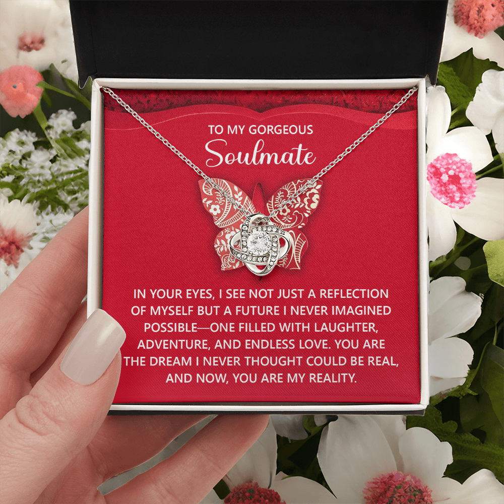 To My Gorgeous Soulmate Necklace, Valentine's Necklace For Her, Women's Valentine's Day Gifts, Valentine For Her Gift, Necklace For Valentine's Day