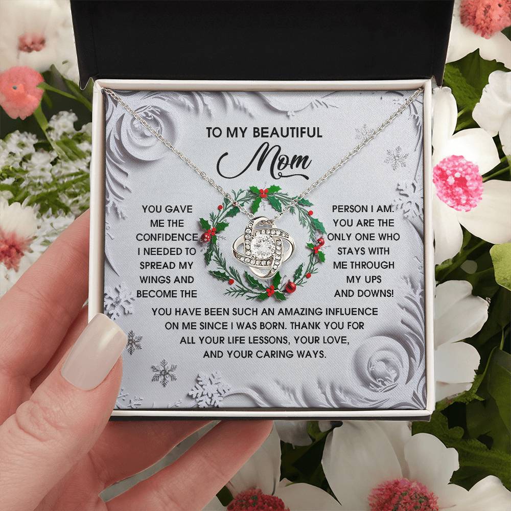 To My Beautiful Mom Necklace, Christmas Gifts For Mom From Son, Mom Gifts For Christmas From Daughter, Jewelry For Mom Christmas