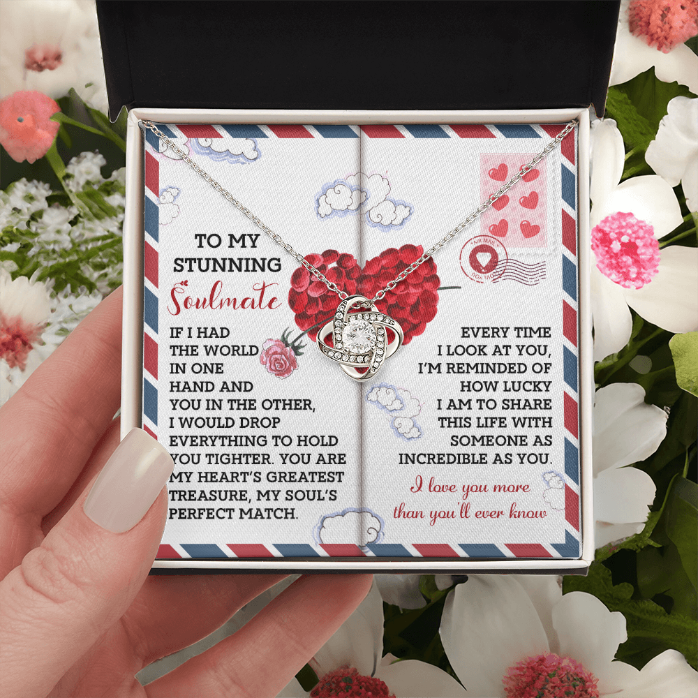 To My Stunning Soulmate Necklace, Gifts For Her Birthday Girlfriend, Necklace For Valentine's Day, Valentine Day For Wife, Love Gifts For Girlfriend
