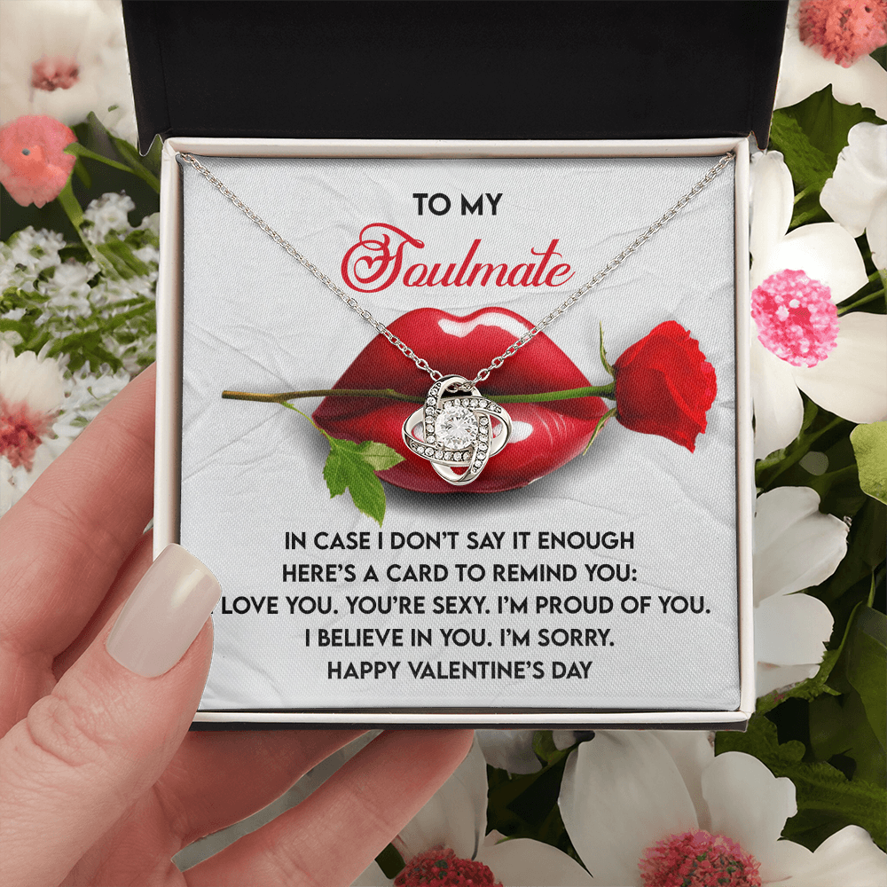 To My Soulmate Necklace, Valentine's For Her, Valentine's Day Gift, Valentine's Day Gift Wife, Valentine Jewelry For Women