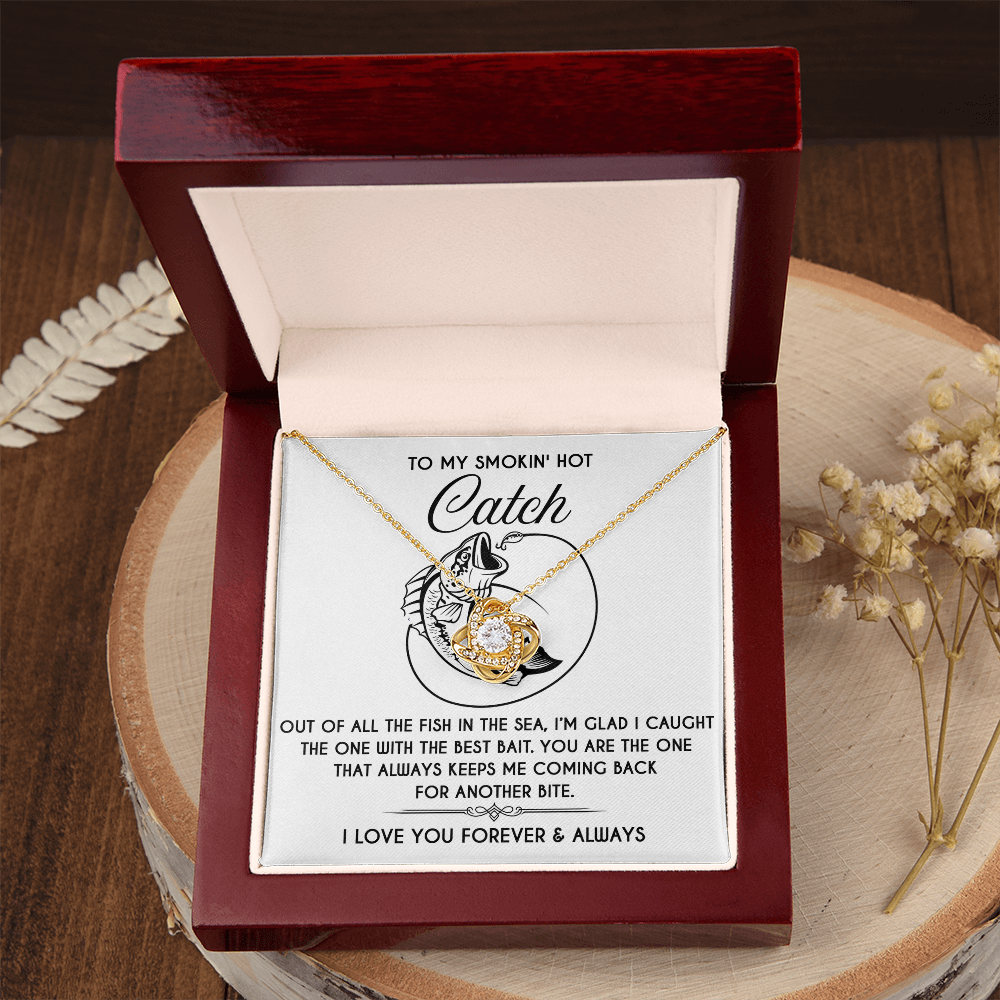 To My Smokin' Hot Catch Necklace, Soulmate Necklace For Her, Valentine Card For Wife Romantic, Best Valentine Gift For Wife, Valentine Day For Wife