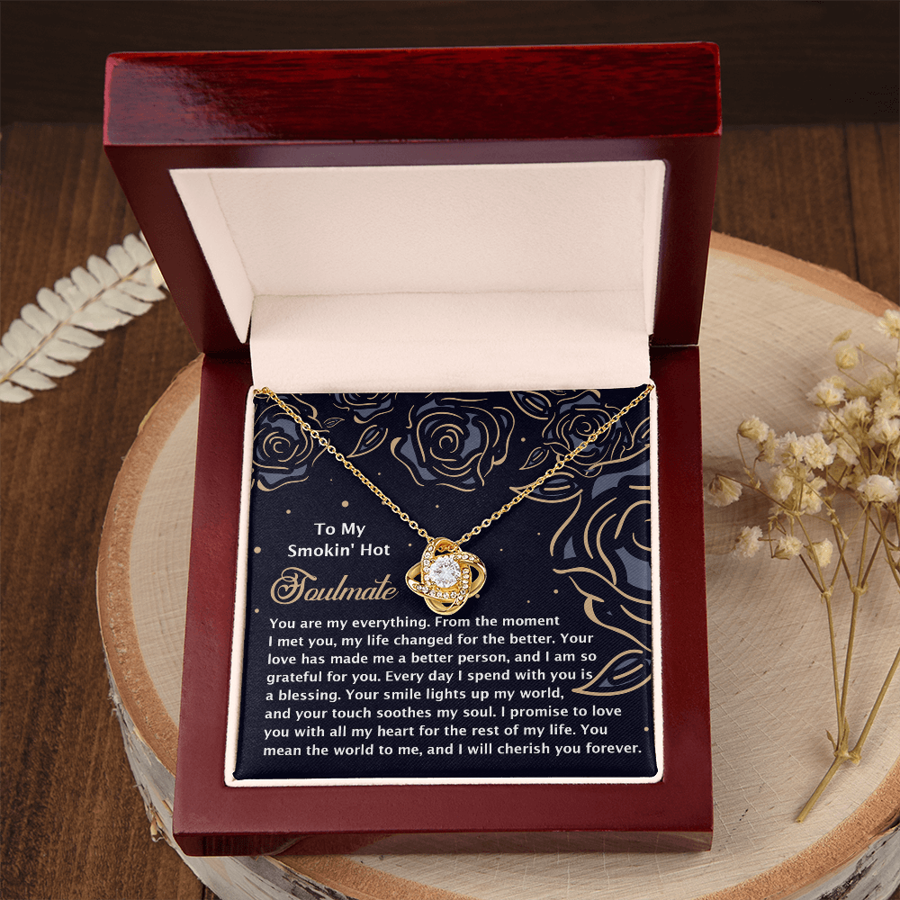 To My Smokin' Hot Soulmate Necklace, Valentine's Necklace For Her, Valentine Gifts For Husbands From Wife, Valentine's Gift For Wife