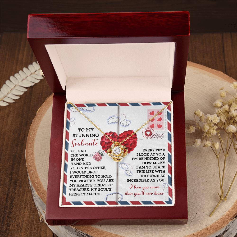To My Stunning Soulmate Necklace, Gifts For Her Birthday Girlfriend, Necklace For Valentine's Day, Valentine Day For Wife, Love Gifts For Girlfriend