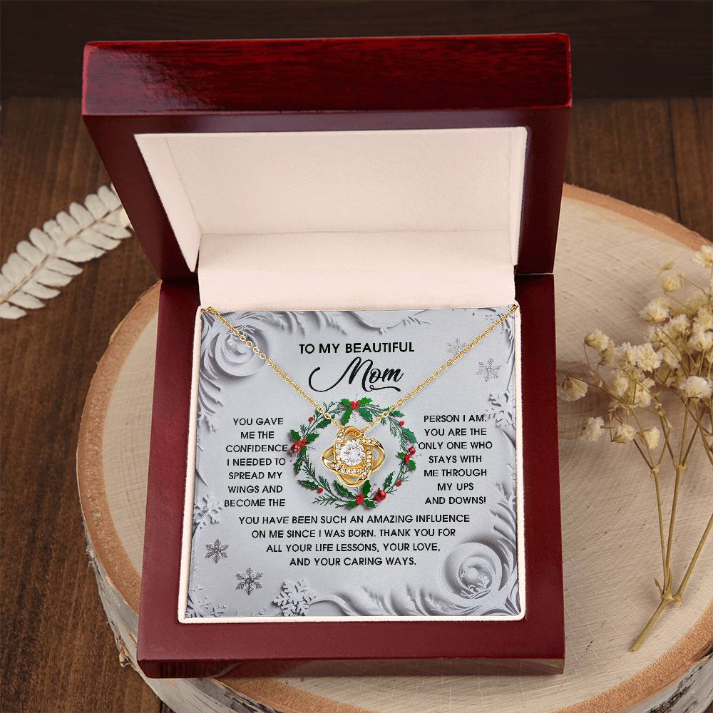To My Beautiful Mom Necklace, Christmas Gifts For Mom From Son, Mom Gifts For Christmas From Daughter, Jewelry For Mom Christmas