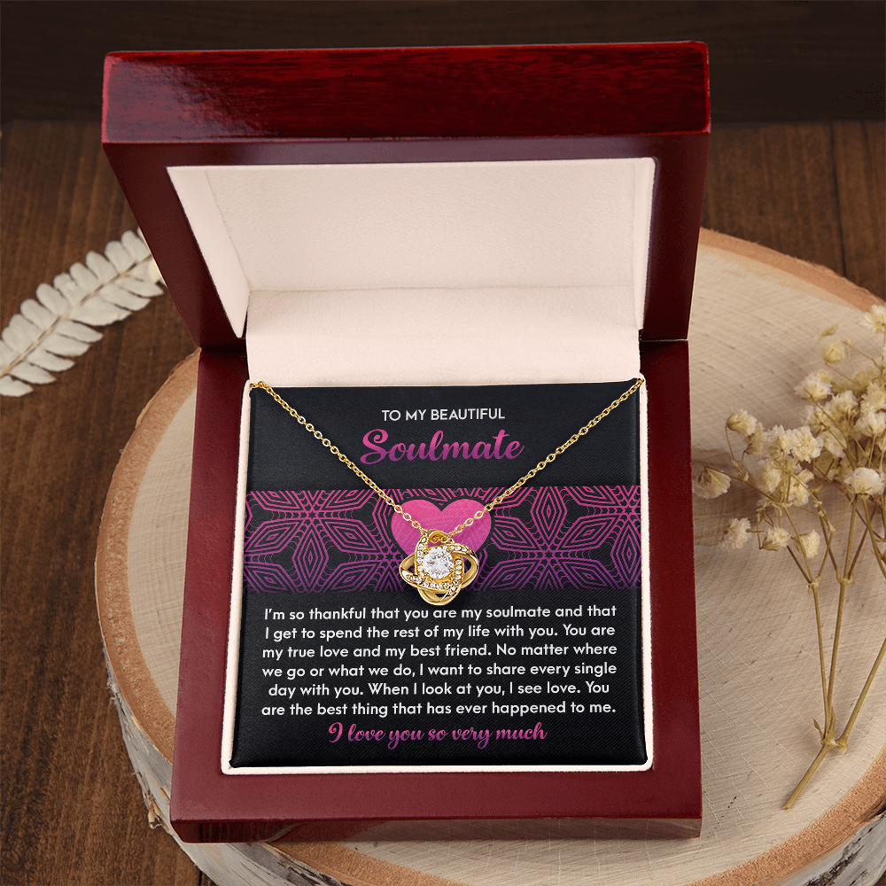 To My Beautiful Soulmate Necklace, Valentine Jewelry For Women, Valentine Gift For My Wife, Unique Valentine Gifts For Her, Valentine For Her Gift