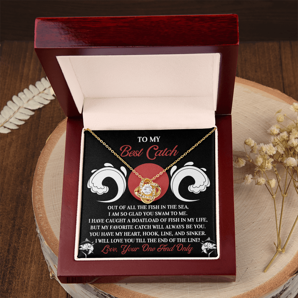To My Best Catch Necklace, Best Valentine Gifts For Wife, Valentine Gifts For Husbands From Wife, Necklace For Valentine's Day, Valentine's Day Gifts