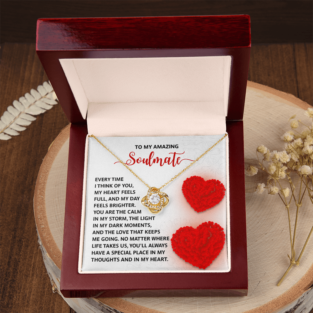 To My Amazing Soulmate Necklace, Gift Necklace For Girlfriend, San Valentine Gift For Her, Valentine Birthday Gifts, Jewelry Gifts For Girlfriend