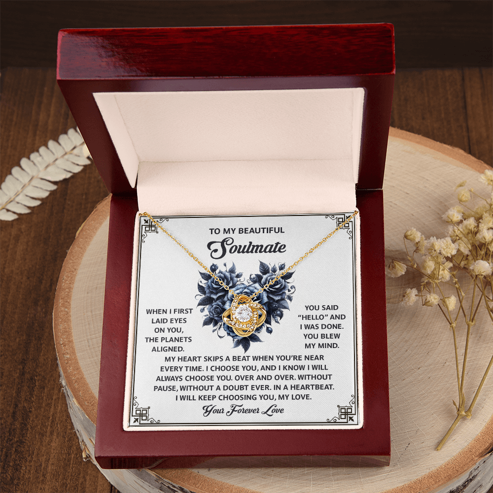To My Beautiful Soulmate Necklace, Necklace For Valentine's Day, Valentine Gifts For My Wife, Women's Valentine's Day Gifts, Valentine Gifts For Her
