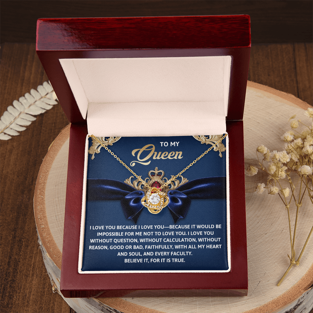 To My Queen Necklace, Valentine Jewelry For Women, Valentine Gift For Wife, Great Valentine Gifts For Her, Valentine Gift For Wife From Husband