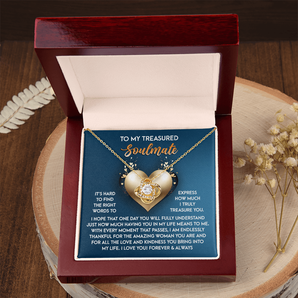 To My Treasured Soulmate Necklace, Valentine Gifts For Women, Valentine Jewelry For Women, Romantic Valentine's Day Gift, Valentine For Her Gift
