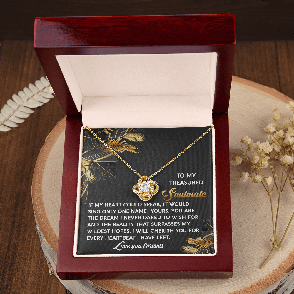 To My Treasured Soulmate Necklace, Girlfriend And Boyfriend Necklaces, Soulmate Gifts For Her, Valentine's Gift For Wife, Best Gifts For Girlfriend
