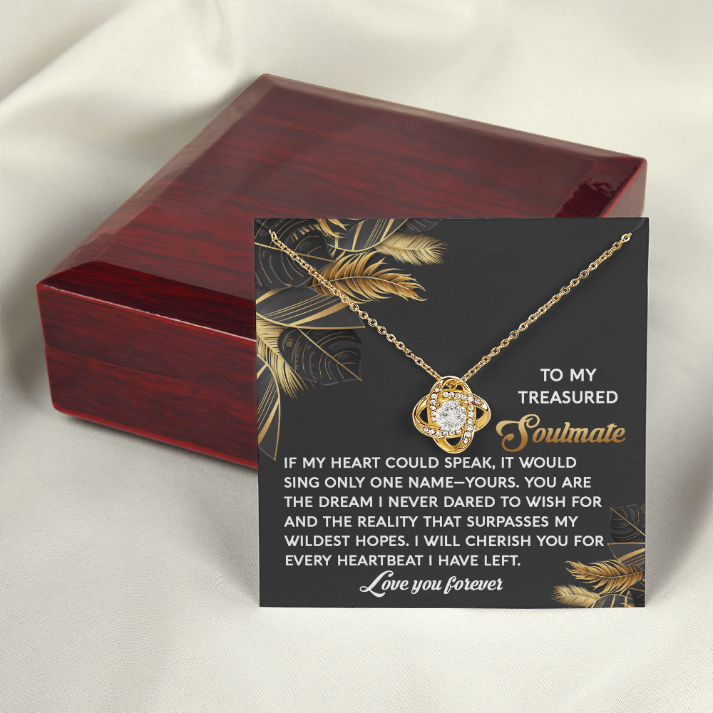To My Treasured Soulmate Necklace, Girlfriend And Boyfriend Necklaces, Soulmate Gifts For Her, Valentine's Gift For Wife, Best Gifts For Girlfriend
