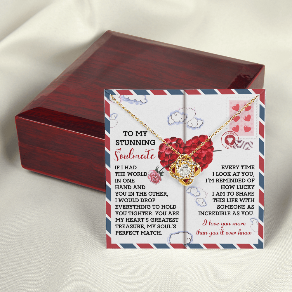To My Stunning Soulmate Necklace, Gifts For Her Birthday Girlfriend, Necklace For Valentine's Day, Valentine Day For Wife, Love Gifts For Girlfriend