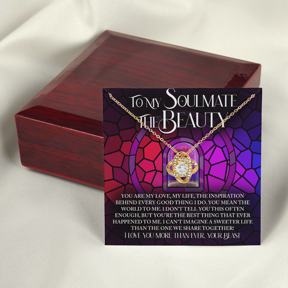 To My Soulmate The Beauty Necklace, Valentine's For Her, Valentine Necklaces For Women, Valentine Day For Wife, Unique Valentine Gifts For Her