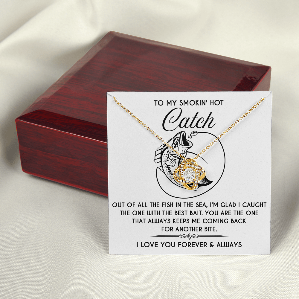 To My Smokin' Hot Catch Necklace, Soulmate Necklace For Her, Valentine Card For Wife Romantic, Best Valentine Gift For Wife, Valentine Day For Wife
