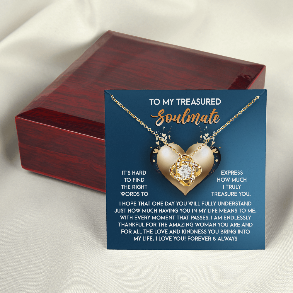 To My Treasured Soulmate Necklace, Valentine Gifts For Women, Valentine Jewelry For Women, Romantic Valentine's Day Gift, Valentine For Her Gift