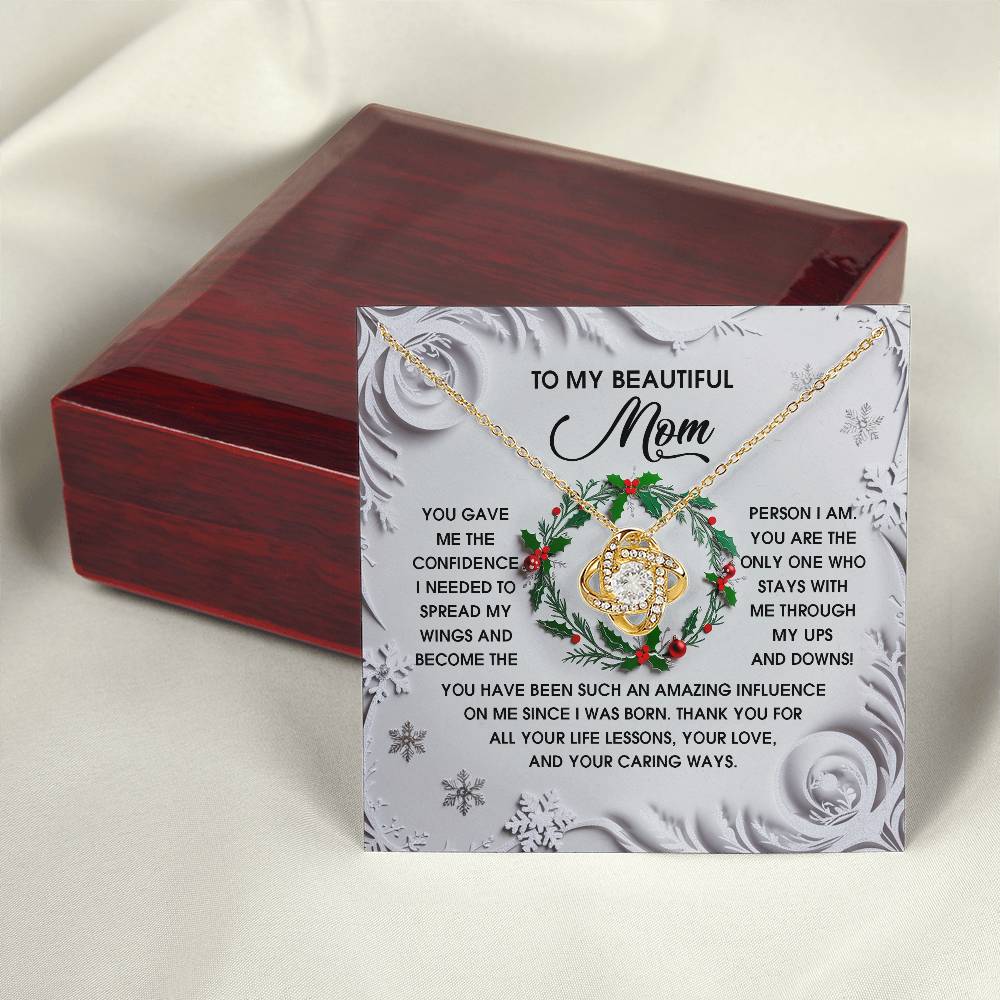 To My Beautiful Mom Necklace, Christmas Gifts For Mom From Son, Mom Gifts For Christmas From Daughter, Jewelry For Mom Christmas