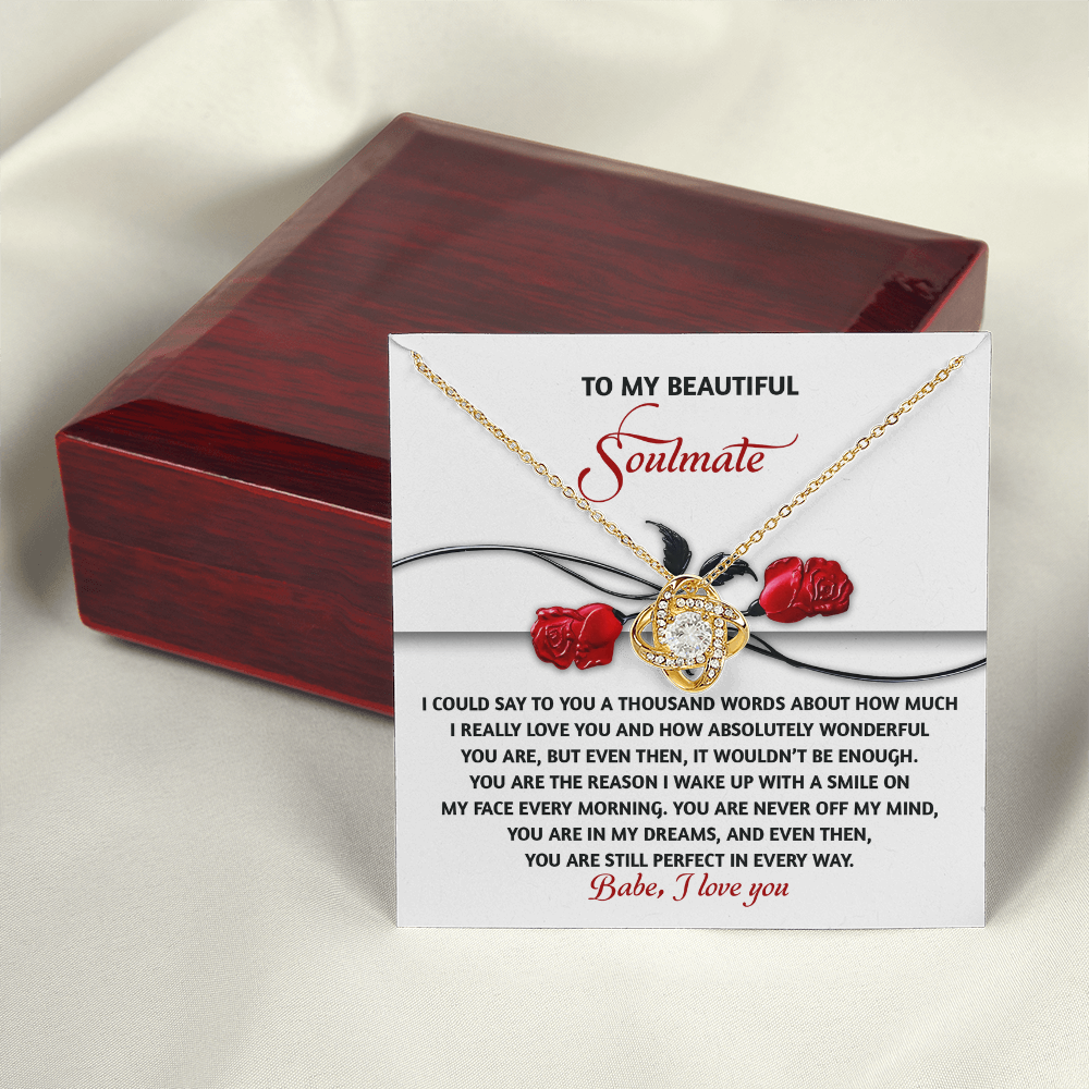 To My Beautiful Soulmate Necklace, Girlfriend Birthday Gifts For Women, Valentine Jewelry For Women, Best Girlfriend Gifts For Women